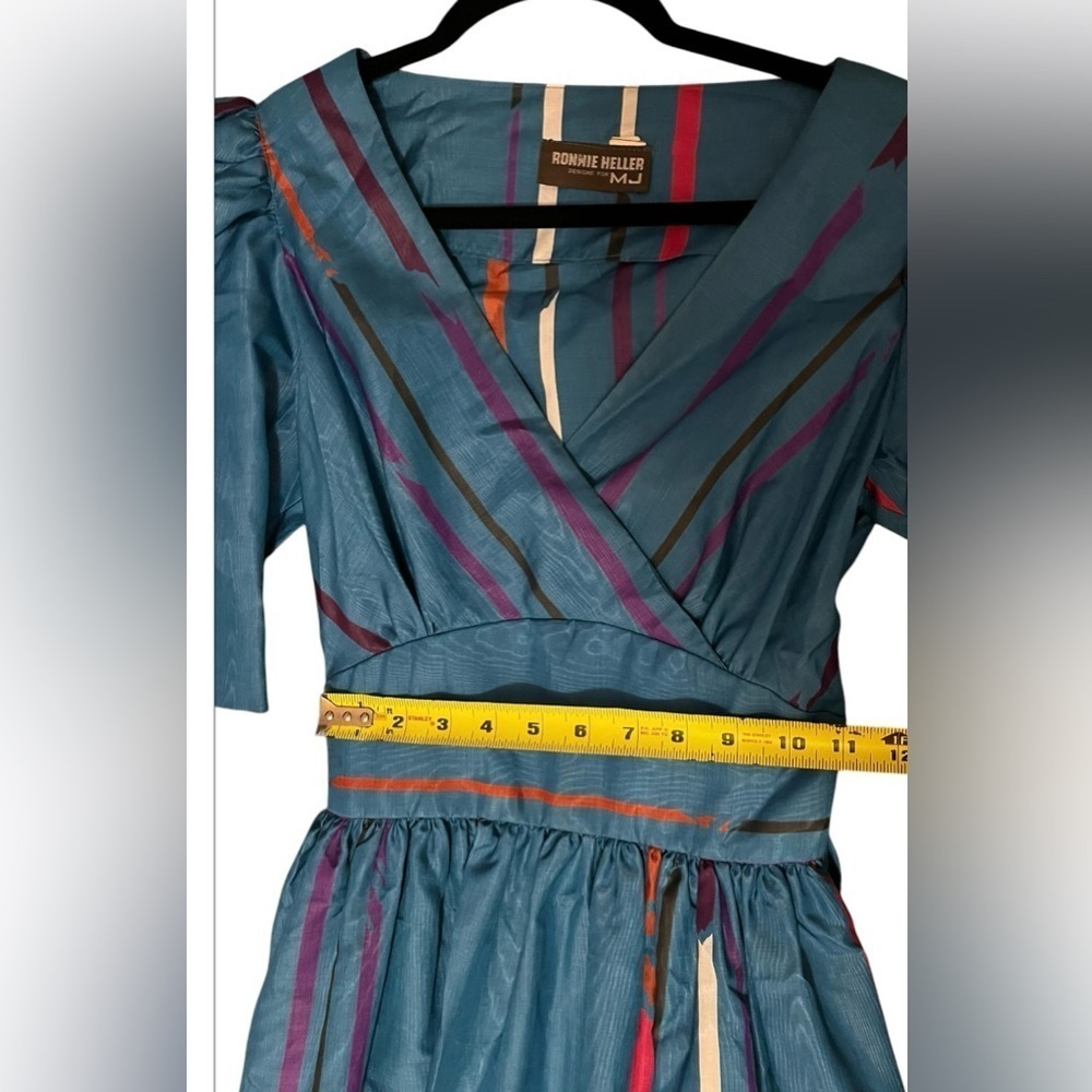 Ronnie Heller Designs for MJ Vintage Blue Stripe Dress - Women’s Size 6 - Picture 10 of 15